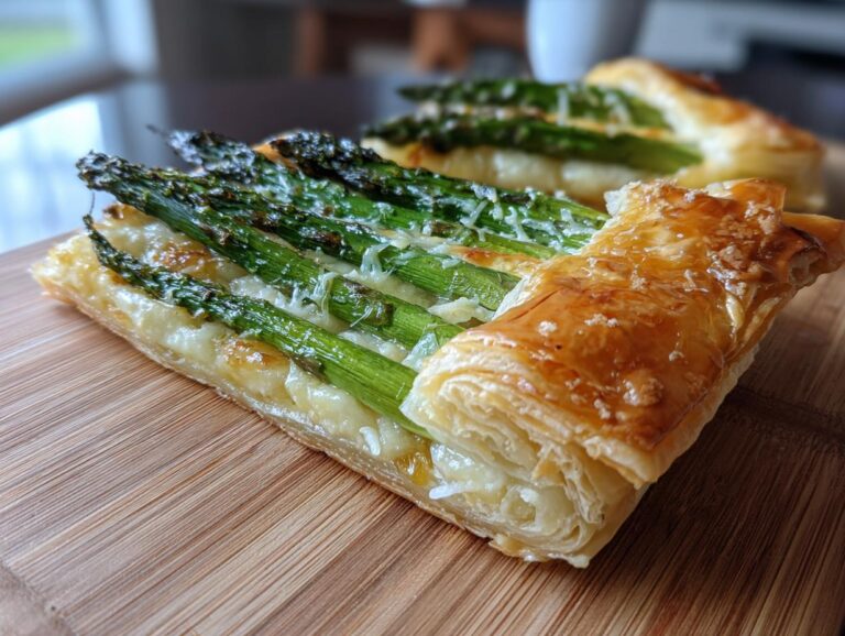 Asparagus puff pastry tart