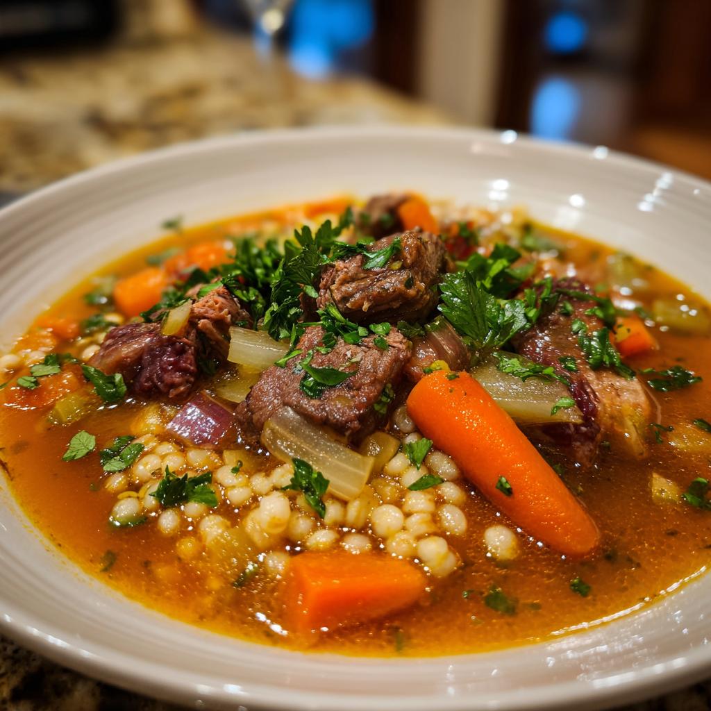Beef barley soup slow cooker - detail 2