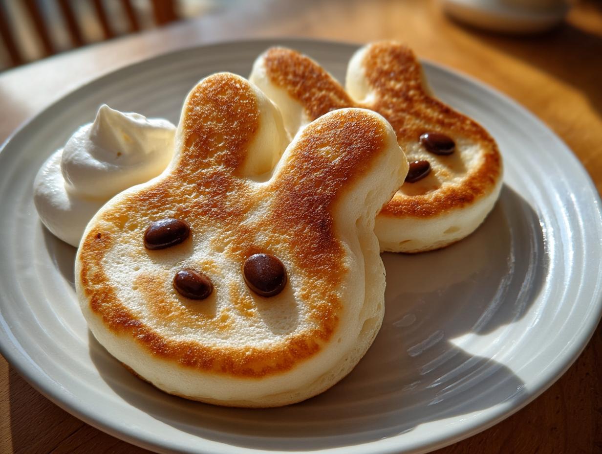 Easter bunny pancakes