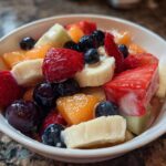 Fruit salad with yogurt dressing