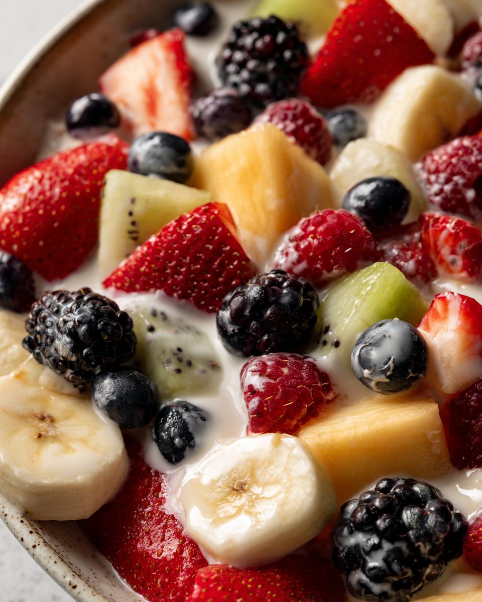 Fruit salad with yogurt dressing - detail 2