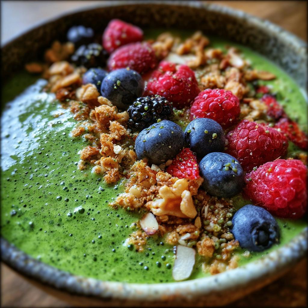 Green smoothie bowl healthy - detail 2
