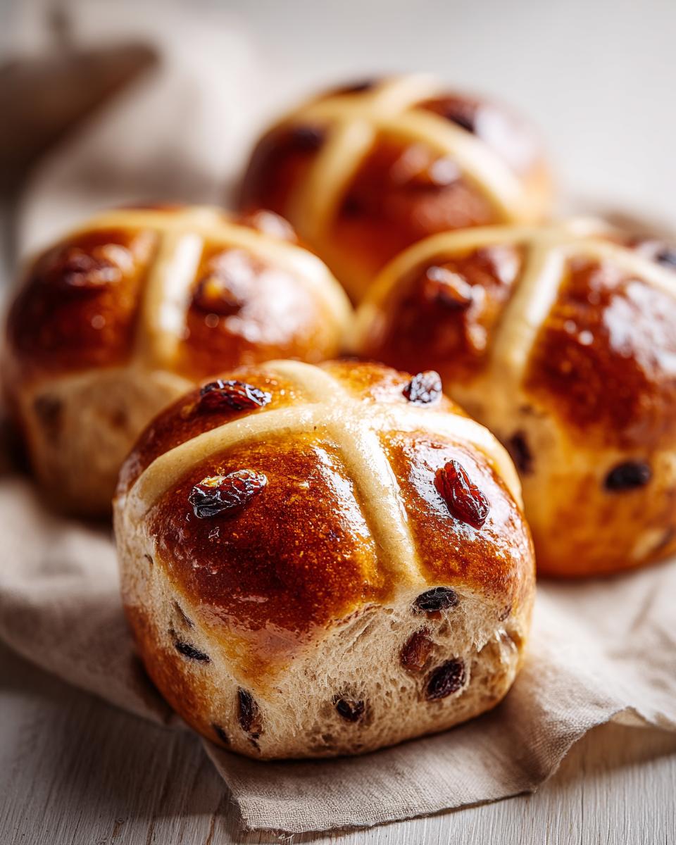Hot cross buns with raisins - detail 1