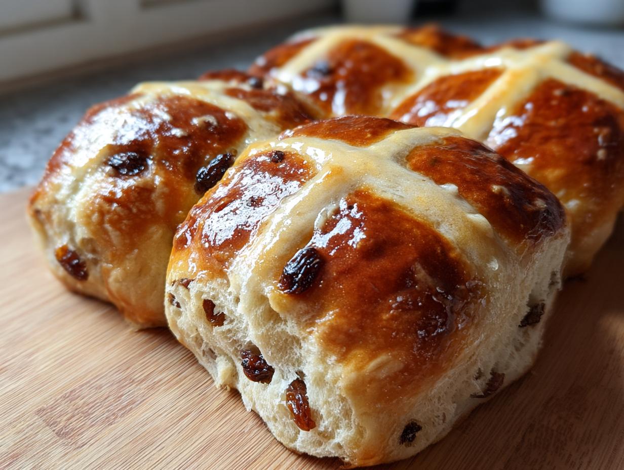 Hot cross buns with raisins