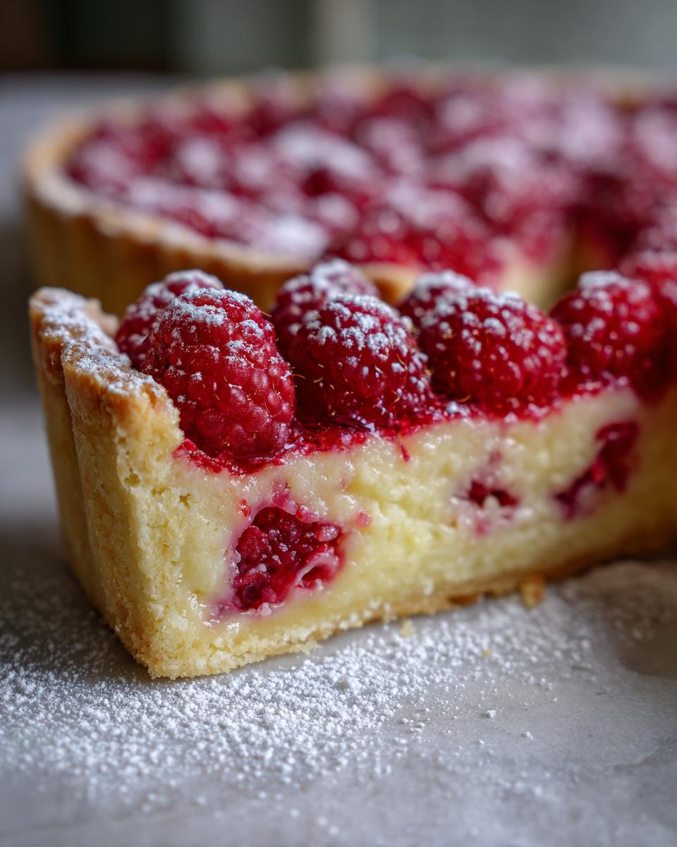 Lemon raspberry tart - detail 1
