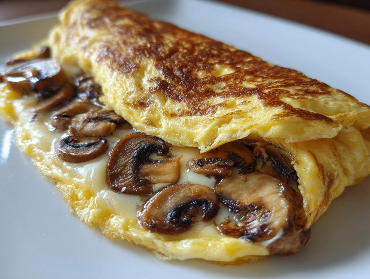Mushroom swiss omelet