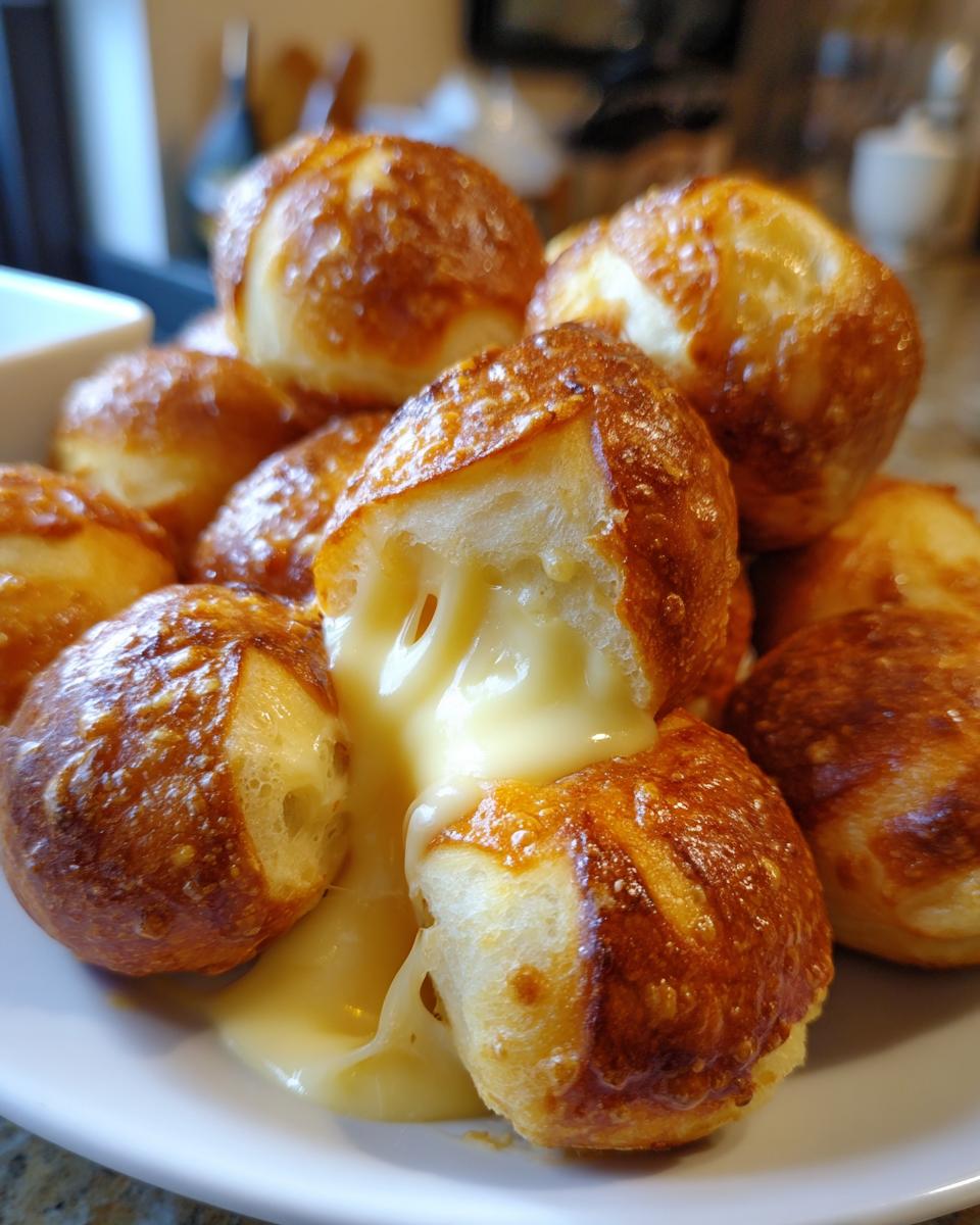 Pretzel bites with cheese sauce - detail 1