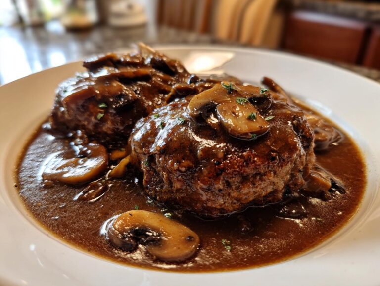 Salisbury steak with mushroom gravy