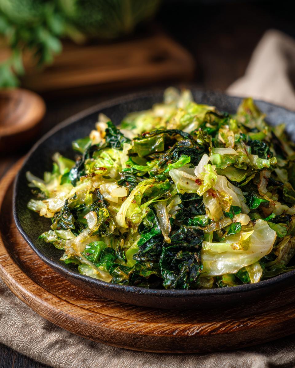 Sautéed cabbage and onions - detail 2