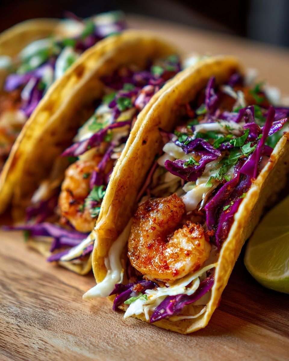 Shrimp tacos with cabbage slaw - detail 1
