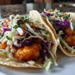 Shrimp tacos with cabbage slaw