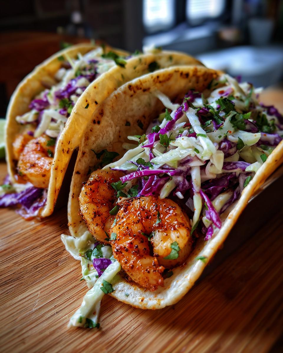 Shrimp tacos with cabbage slaw - detail 2
