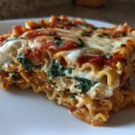 Vegetarian lasagna with spinach